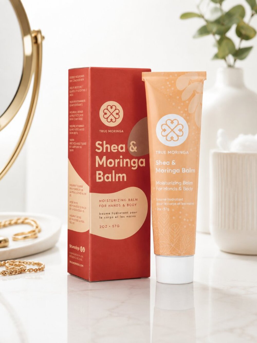 True Moringa Shea & Moringa Balm 2oz Clean Vegan NIB
